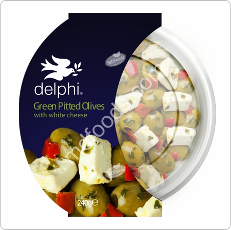 Delphie Green Pitted Olives with White Cheese Delphie Green Pitted Olives with White Cheese